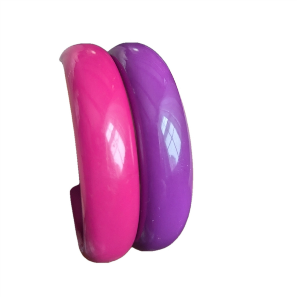Vintage Bangle Pink Purple bracelet Set 3", 1 " Wide
